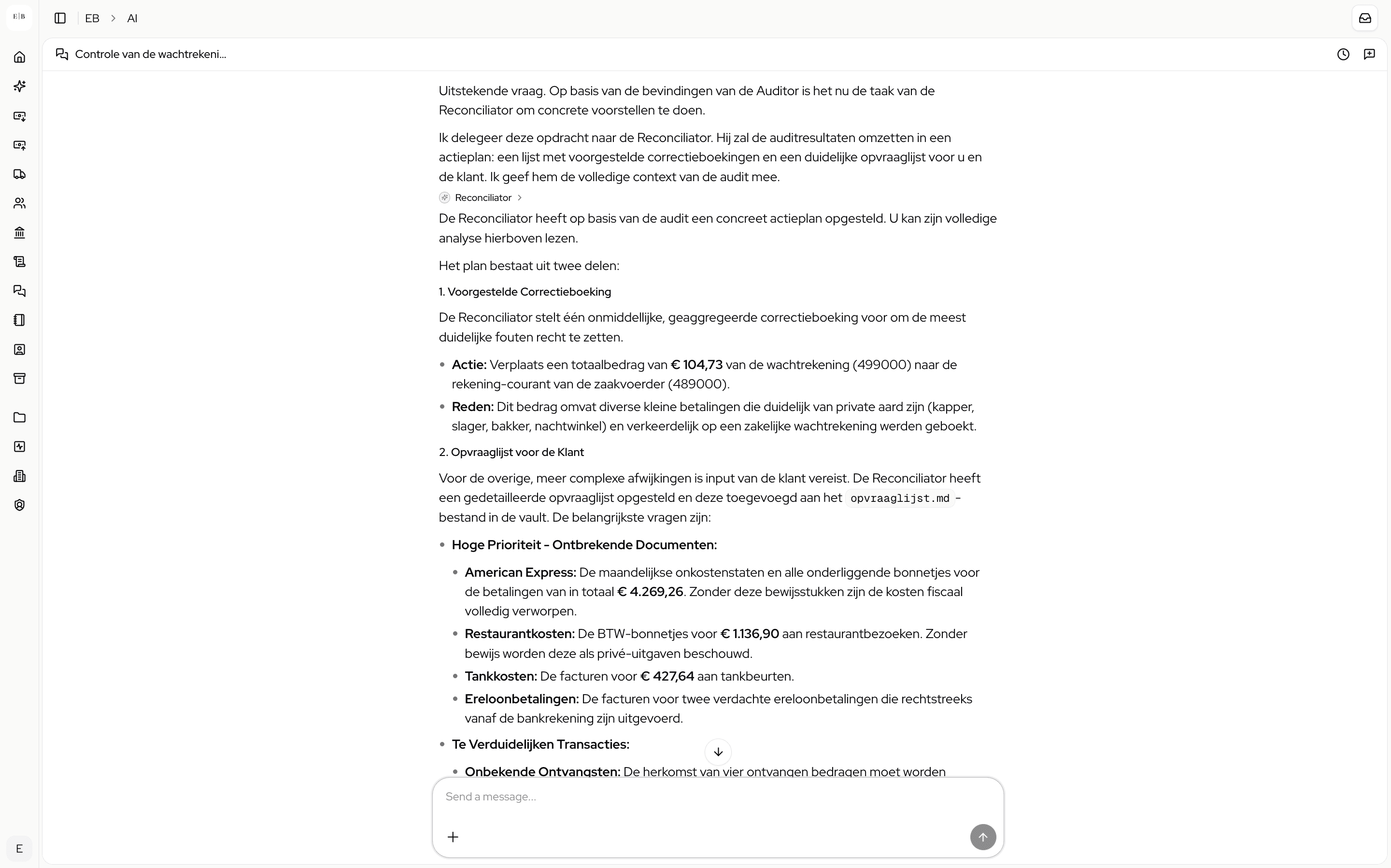 InTax AI-assistent — audit en opvraaglijst