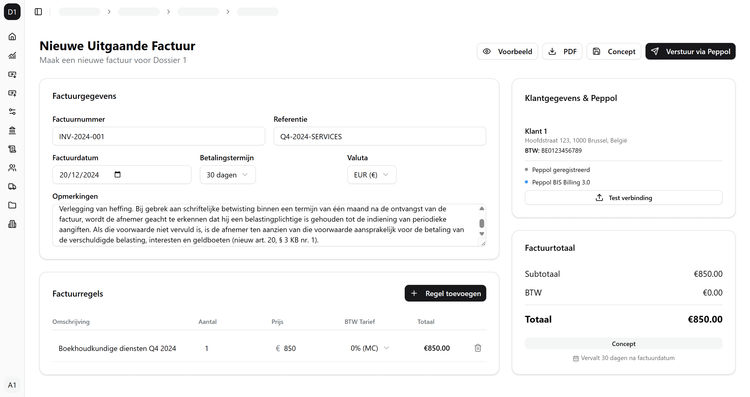 InTax dashboard